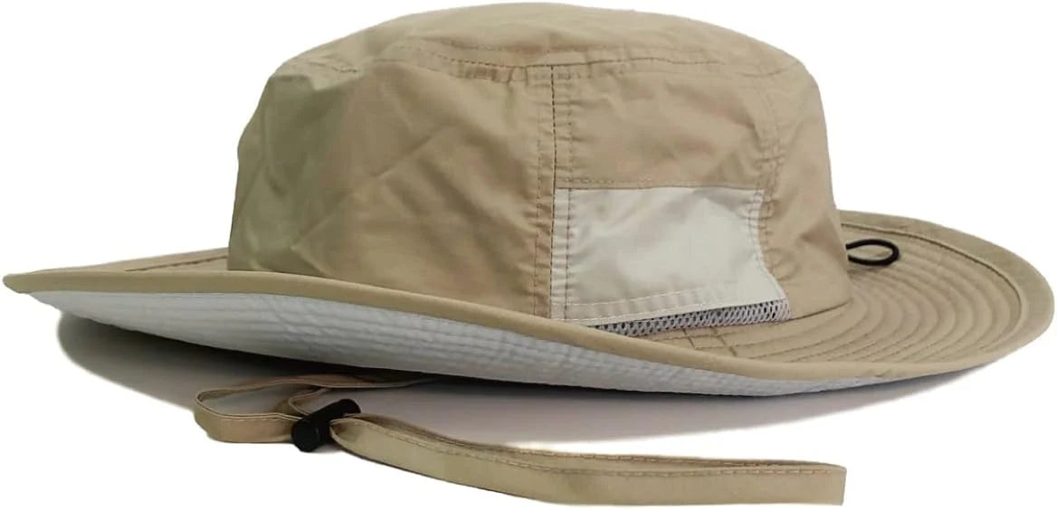 [ベーシクエンチ] サファリハット Teflon Safari Hat 撥水 手洗い UVカット 99.9% UPF50+ 日除け あご紐 洗える 雨の日 帽子 レディース メンズ フリーサイズ キッズサイズ ビッグサイズ