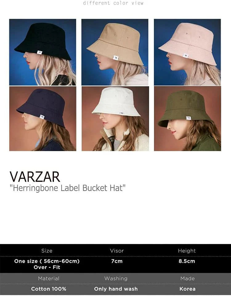 バザール バケットハット VARZAR HERRINGBONE LABEL BUCKET HAT ヘリンボーン ラベル バケット ハット varzar596/7/8 varzar672/3/4 ACC [並行輸入品]