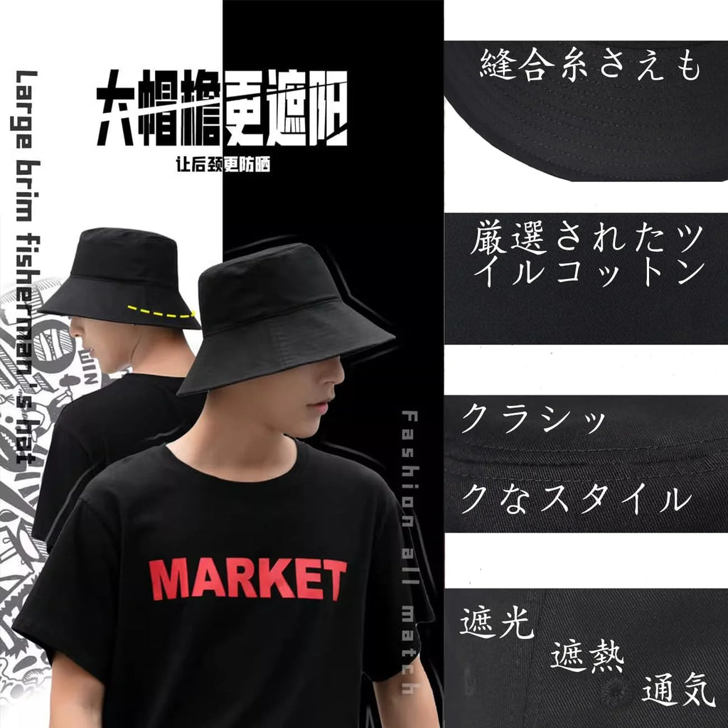 [INSOCUT] バケットハット メンズ 大きサイズ 深め ハット バ ケハ 日焼け止め 紫外線防止 コットン 人気
