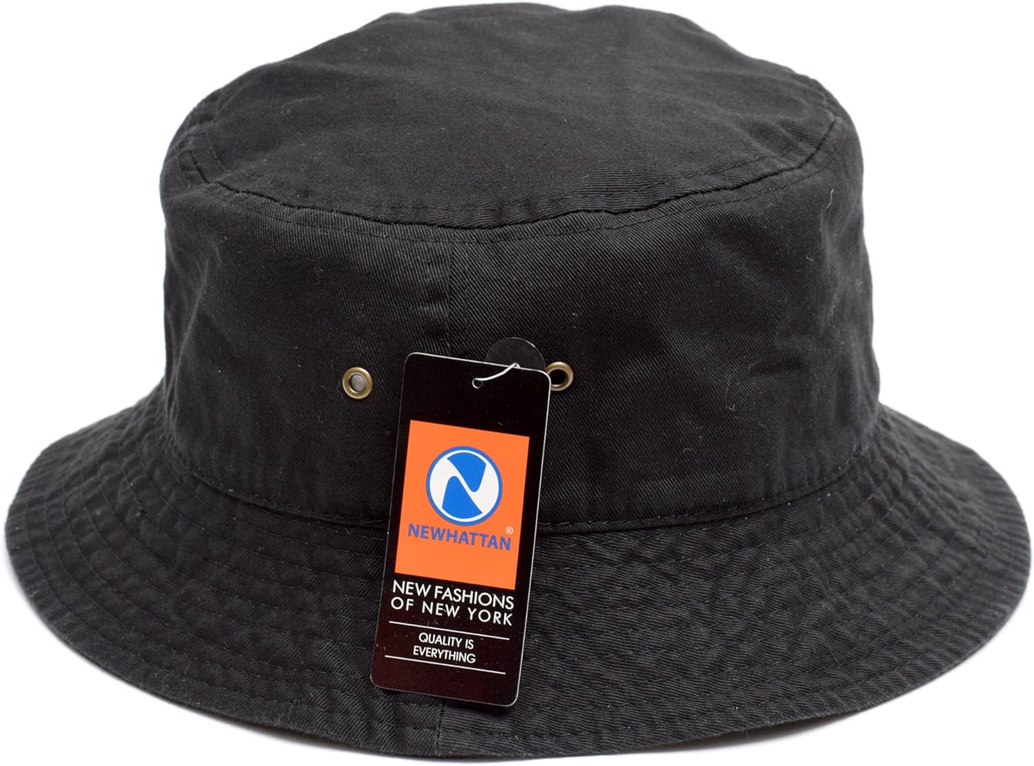 [ニューハッタン]NEWHATTAN ストーンウォシュ バケットハット 1500 ブラック L/XL(60cm～61cm) [並行輸入品]