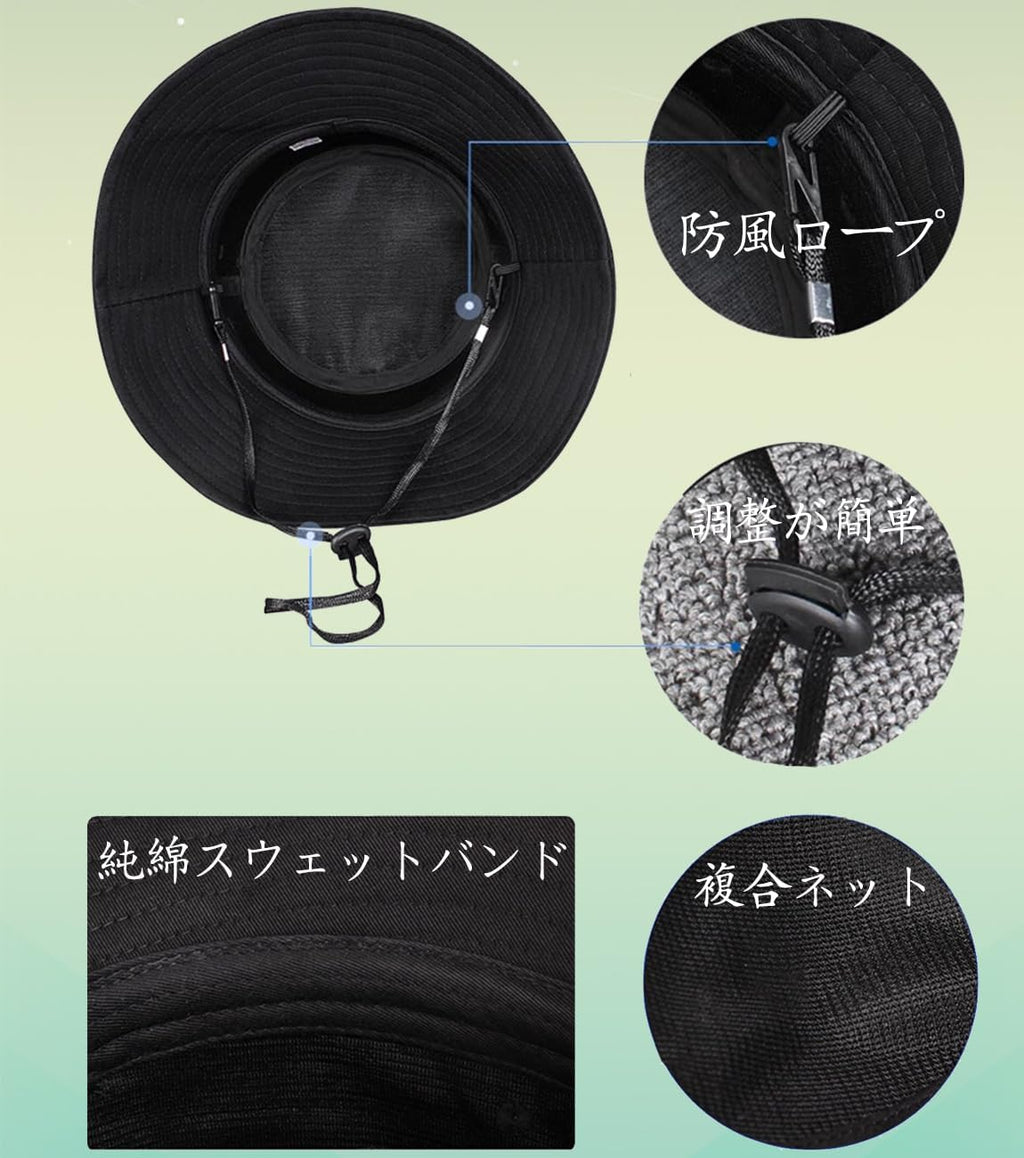 [INSOCUT] バケットハット メンズ 大きサイズ 深め ハット バ ケハ 日焼け止め 紫外線防止 コットン 人気